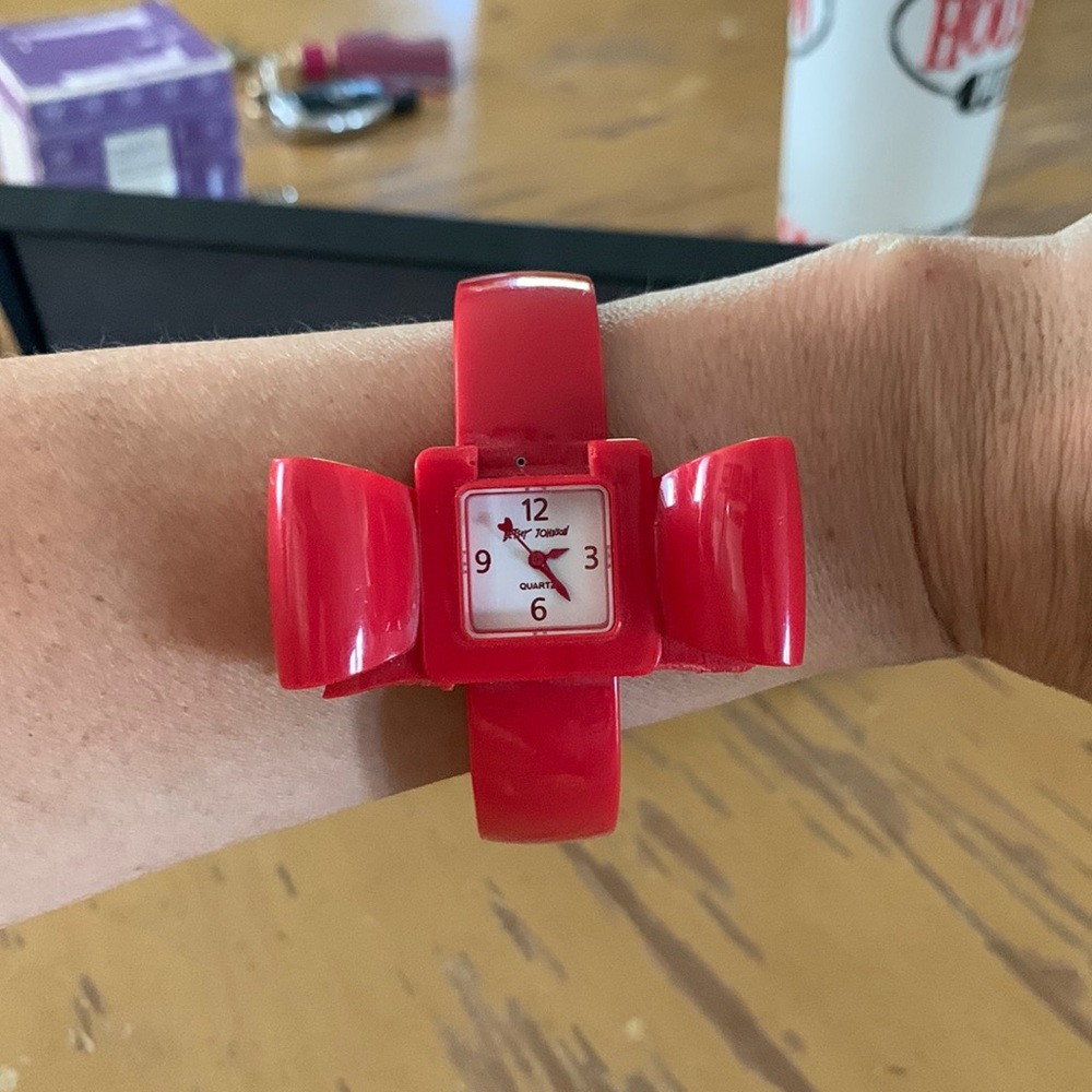 Betsy Johnson bracelet bow watch